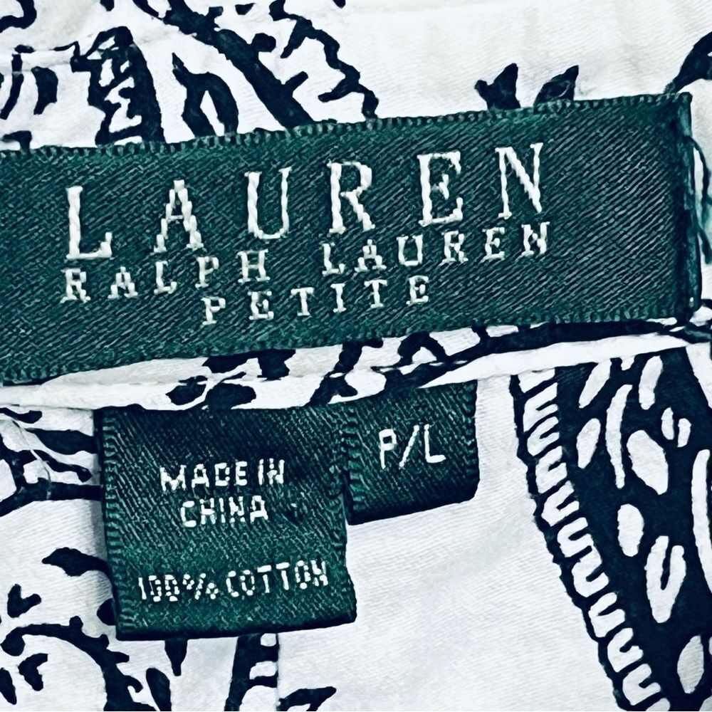 Ralph Lauren Blouse Women’s Paisley Print Button Up Long Sleeve Shirt Top Sz PL - Picture 9 of 9